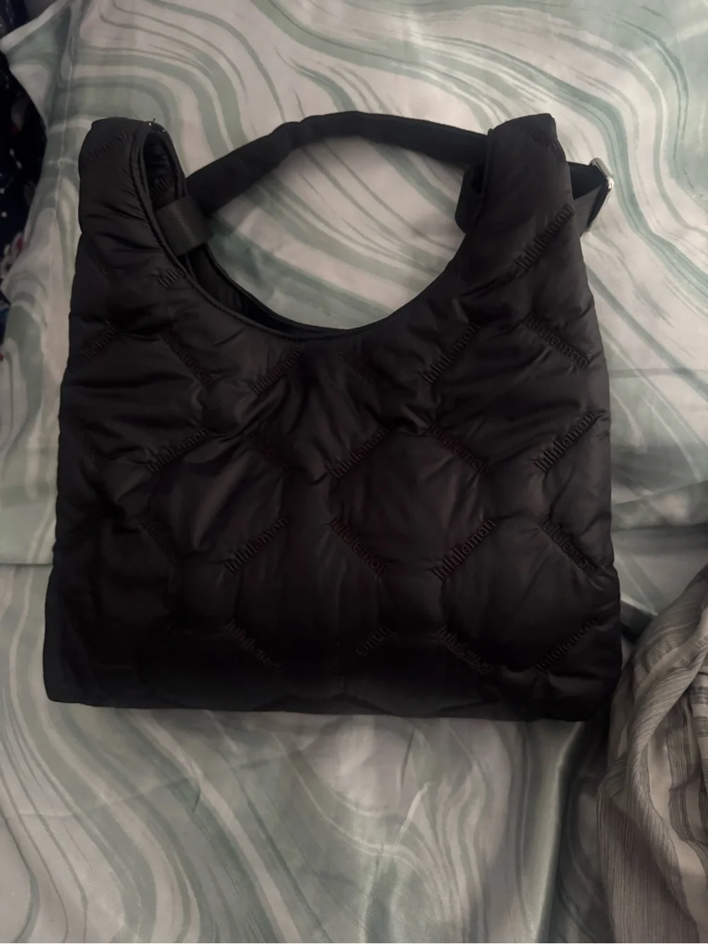 lululemon athletica Black Quilted Puffer Shoulder Bag
